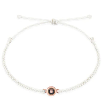 I Wear U  Engraved Projection Bracelet (White Rope-Rose Gold Ornament)